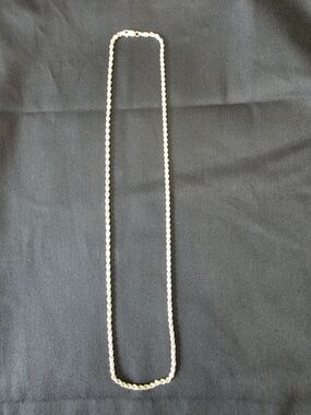 Solid 14K White Gold Rope Chain Necklace – 19” / 2.5mm / 7.1g (Michael Anthony)